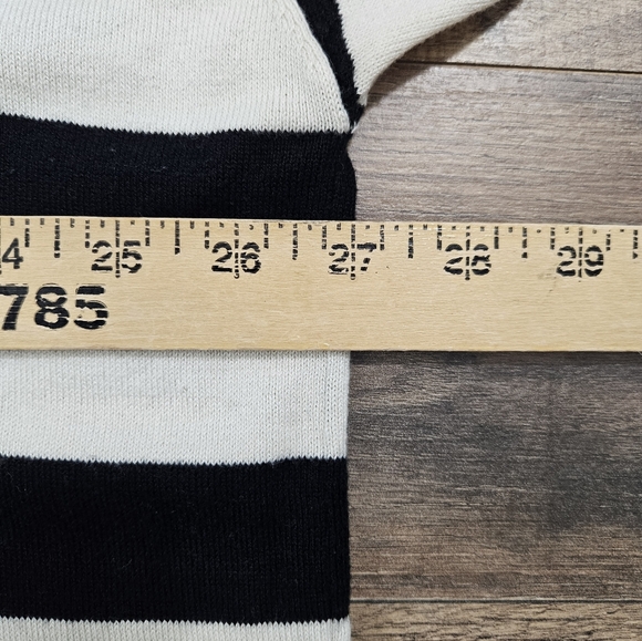 PLANET Black White Striped Boxy Knit Top One Size Minimalist Chic - Picture 9 of 13